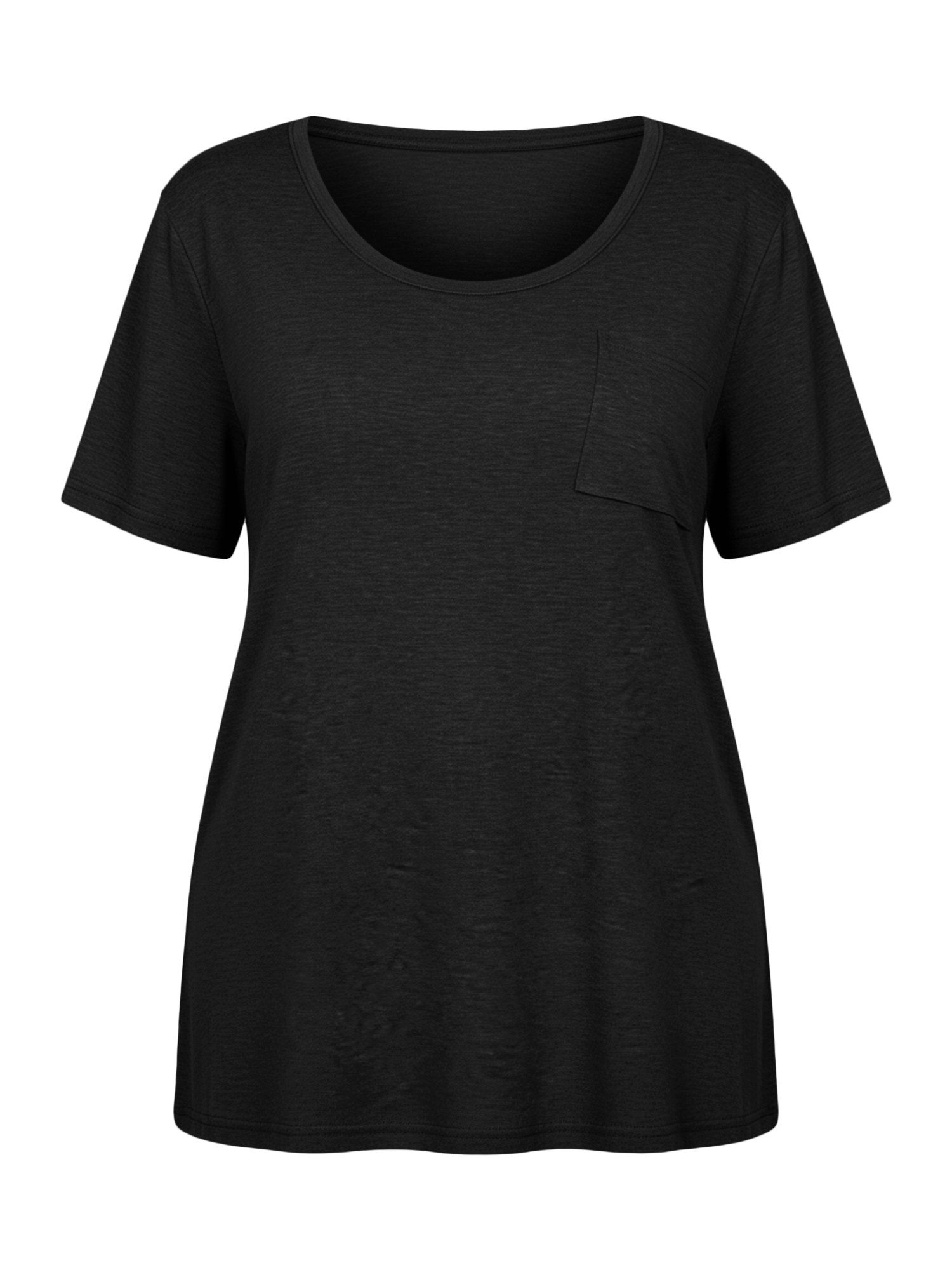 T-Shirt Damen Oversize mit Brusttasche Rundhals Halbarm