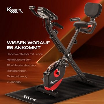 KM - Fit Heimtrainer Fahrrad Fitness, Cardio&Krafttraining, zusammenklappbar, bis 100 kg (Set, 4-tlg)