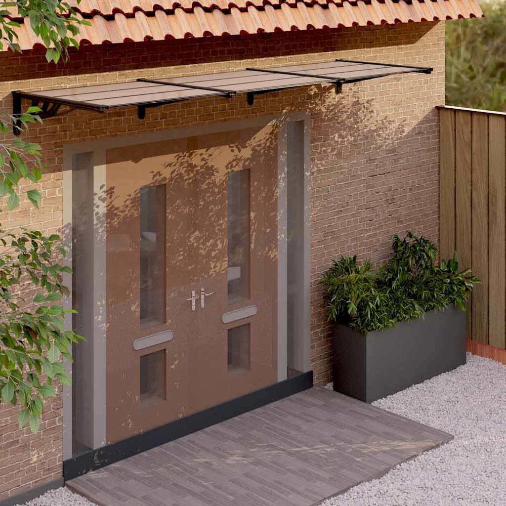 vidaXL Markise Türvordach Schwarz 297,5x90 cm Polycarbonat (1-St)