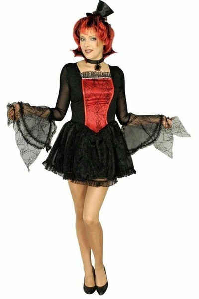 Das Kostümland Hexen-Kostüm Vampirkostüm Aroha für Damen - Kleid Kragen und Minihut - Hexenkostüm Karneval Halloween