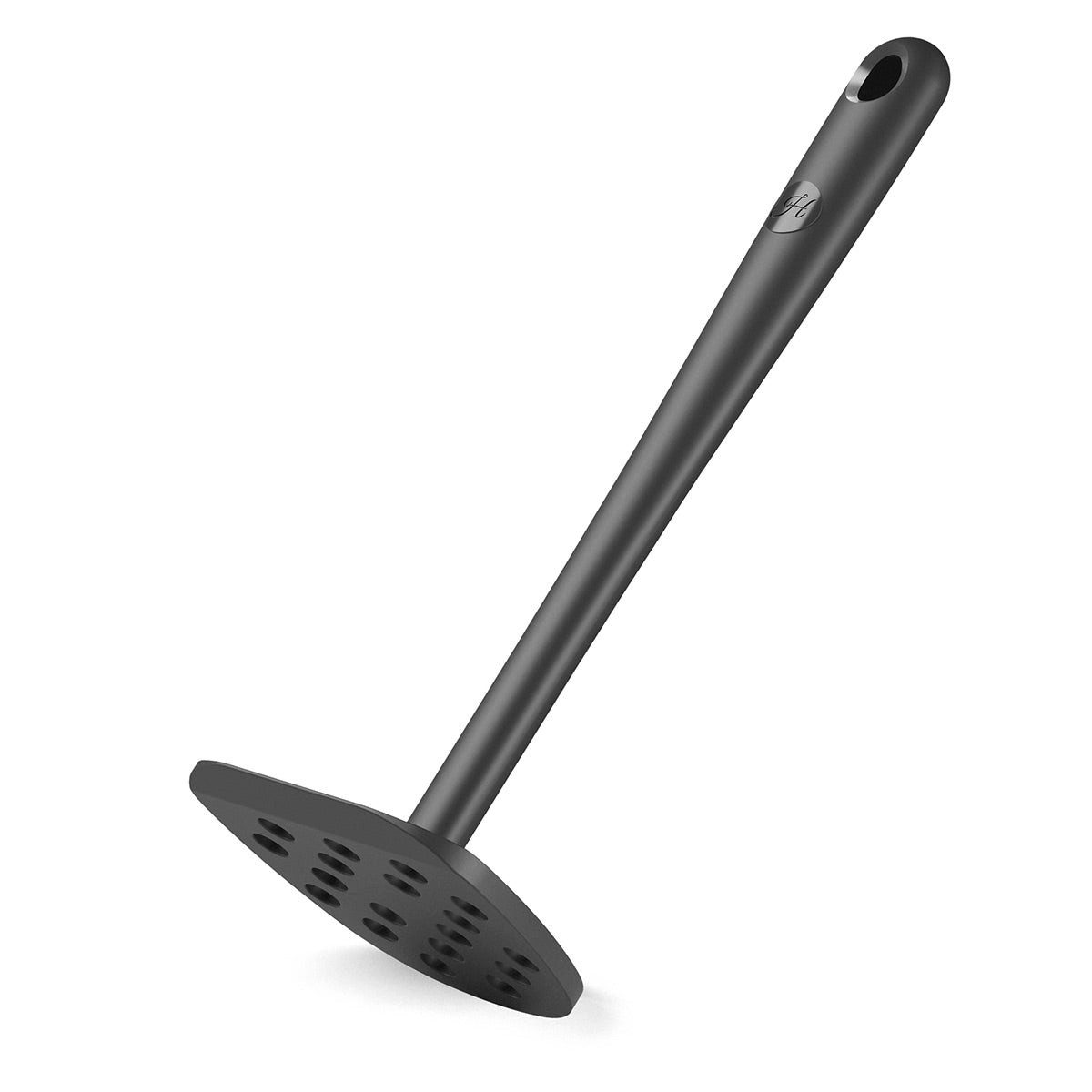 Hoffmann Germany Kartoffelstampfer Püreestampfer Silikon Edelstahl 25 cm anthrazit – BPA-frei (1 St), Silikon, Edelstahl, flexible Kante, kratzerfrei, Gemüsestampfer, spülmaschinengeeignet