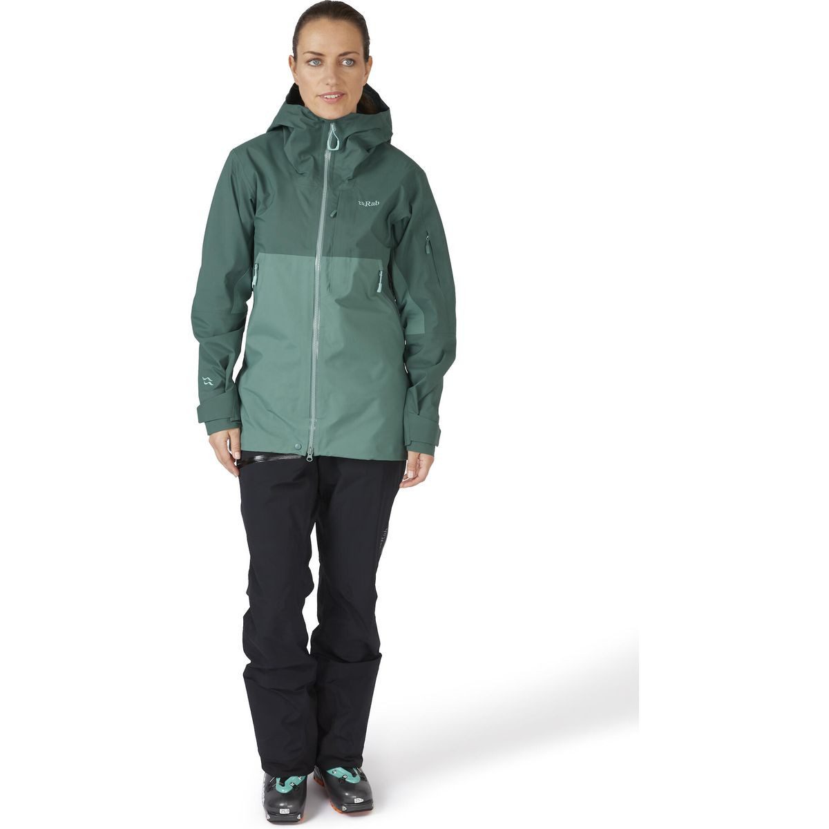 Rab Skijacke Khroma Diffuse GTX Jacket Wmns Robuste, 3-lagige GORE-TEX-Shell mit 100 % recyceltem Obermaterial