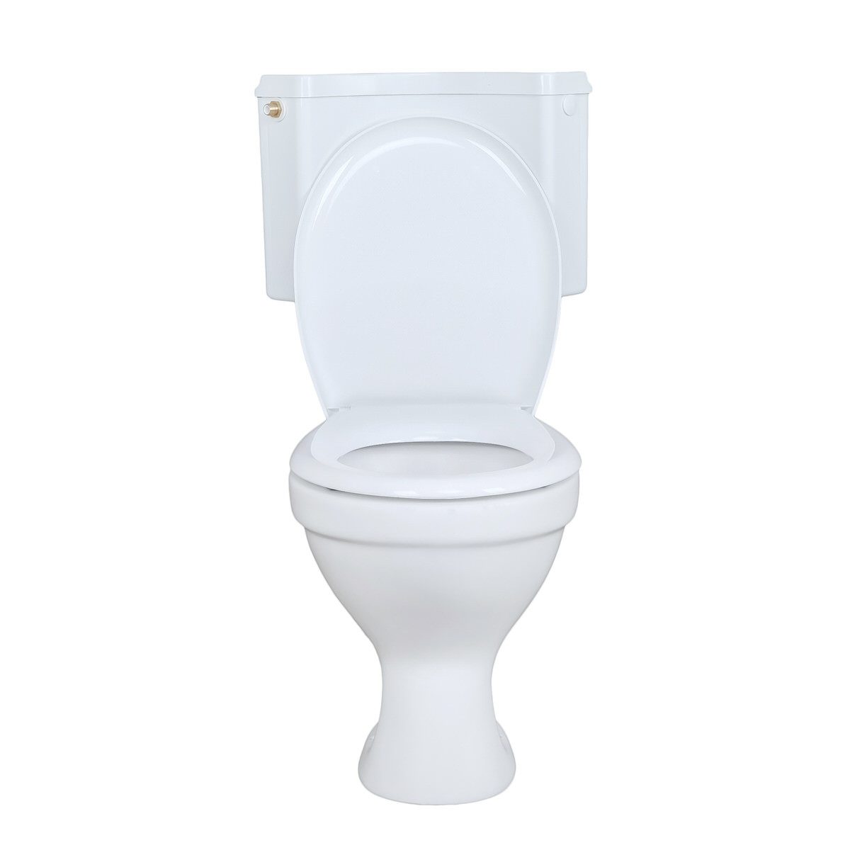 Belvit Tiefspül-WC BV-SW5001+BV-AP2001-SET, Belvit Stand WC Set Weiß mit waagerechtem Abgang, Softclose WC – Bild 4 von 5