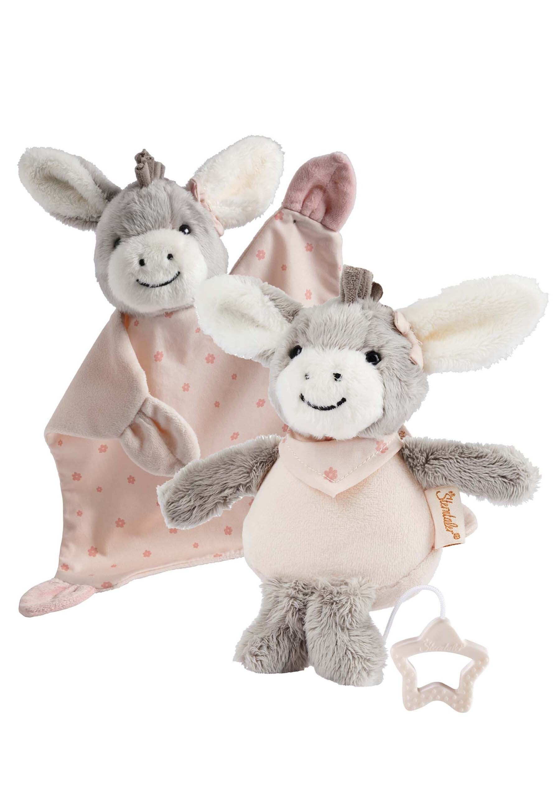 Sterntaler® Kuscheltier Multipack Spielwaren ESEL Emmi Girl (Spar-Set, 2-St., Set bestehend aus kleiner Spieluhr und kuscheligem Schmusetuch), Set bestehend aus kleiner Spieluhr und kuscheligem Schmusetuch.
