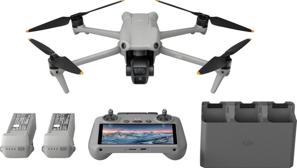 DJI Air 3 Fly More Combo (DJI RC 2) Drohne (4K Ultra HD), Tele- und  Weitwinkelkamera im Dual-System
