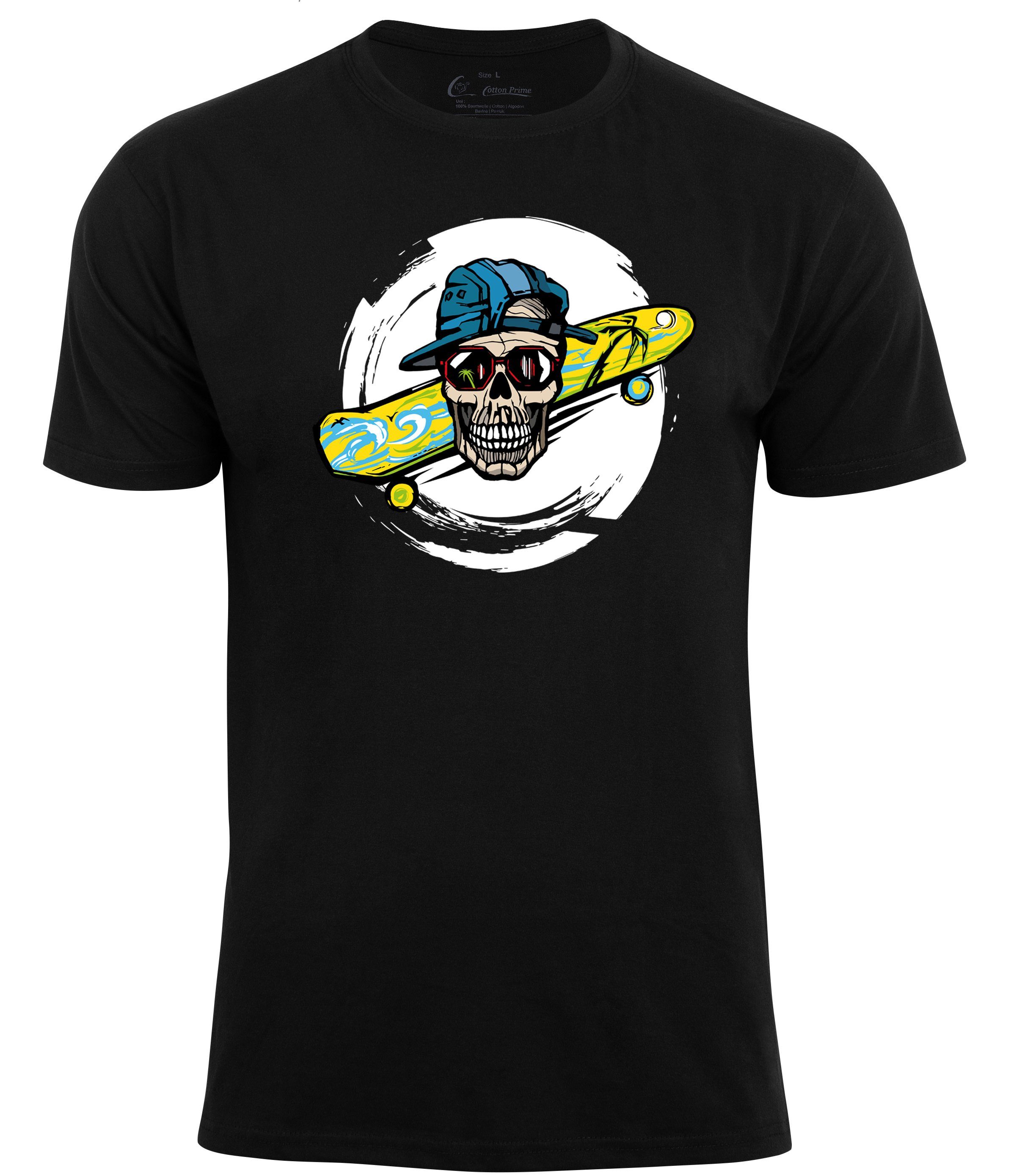 Cotton Prime® T-Shirt Summer Skull schwarz | T-Shirts