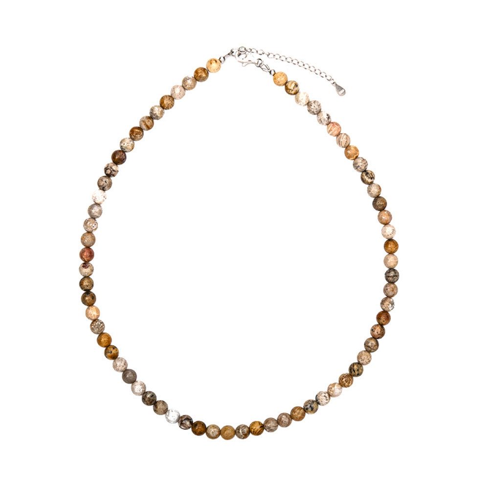 Cavill Silberkette Cavill 925 Silberkette mit versteinerter Koralle 122,5 ct Damen (1-tlg)