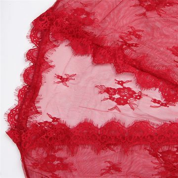 Organza Lingerie Kimono Kimono Shanon in rot, Spitze, mittellang aus transparenter Spitze, sexy Dessous