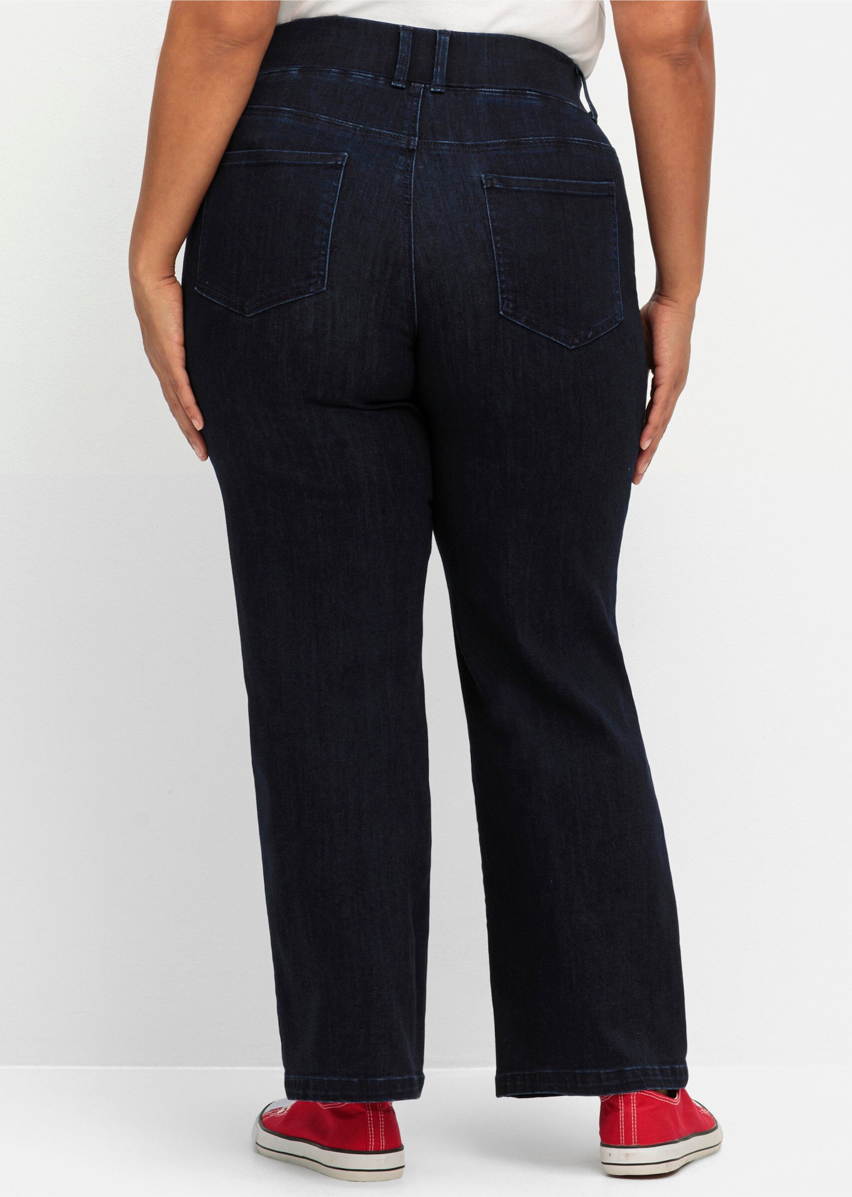 Sheego Bequeme Jeans Stretch-Jeans mit Schlupfbund im Curvy-Schnitt ELLA