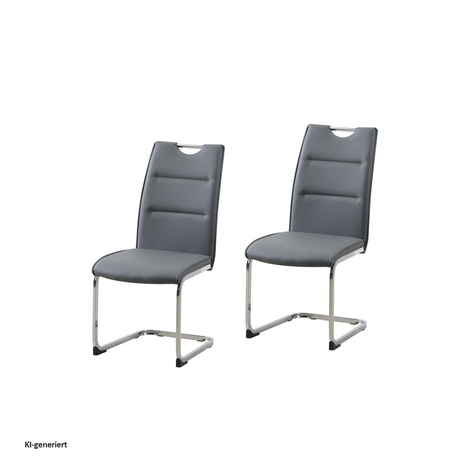 HTI-Living Freischwinger Schwingstuhl DannyC PU Grau (Set, 2 St), Freischwinger Esszimmerstuhl Kunstleder