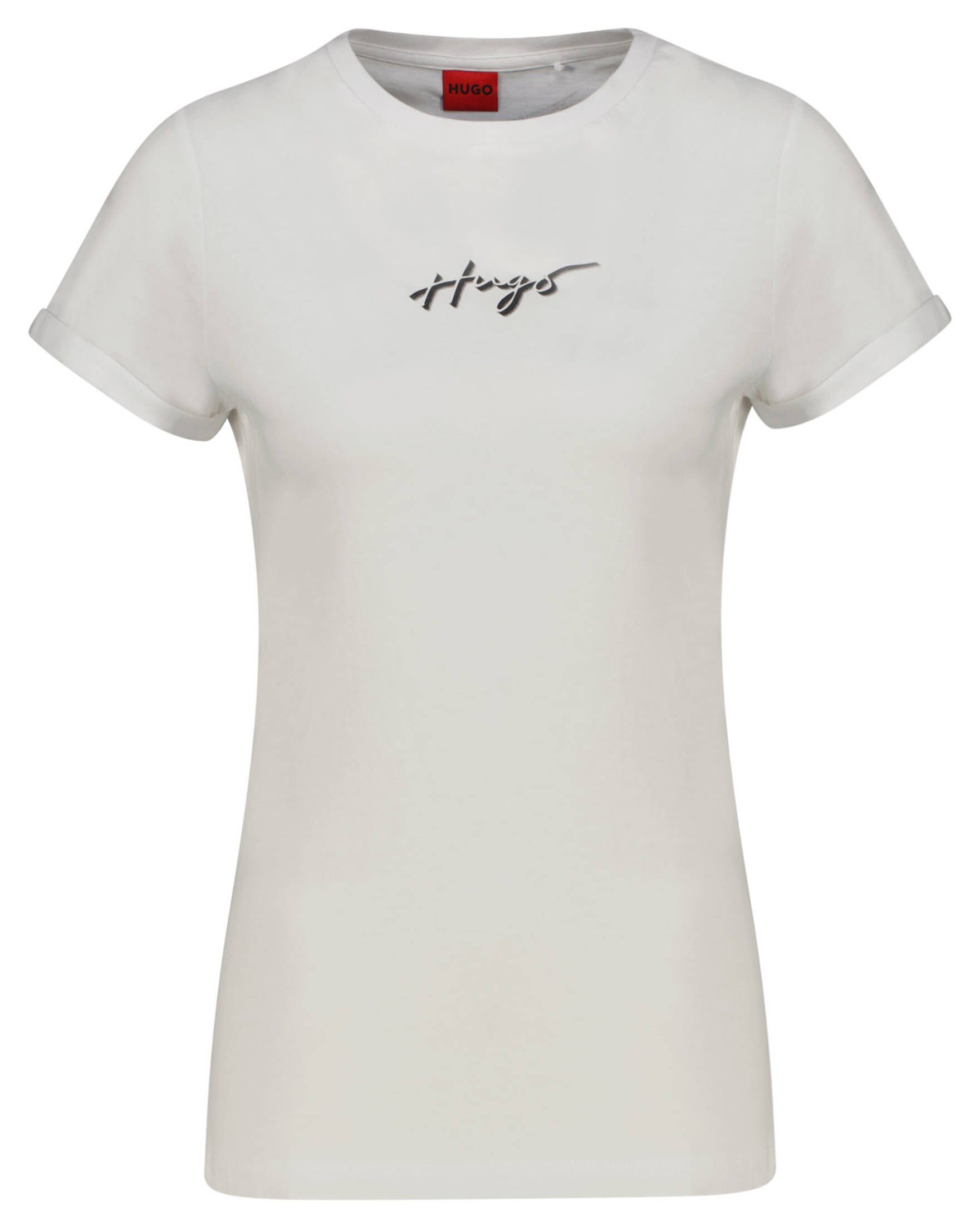 HUGO T-Shirt Damen T-Shirt Slim Fit (1-tlg) weiss (10)