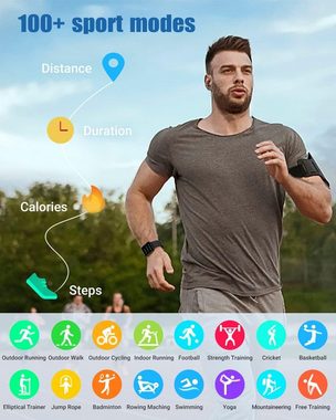 RUIMEN Smartwatch (1,69 Zoll, Android iOS), "1.69 Touchscreen Smartwatch IP68 Waterproof Fitness Tracker"