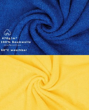 Betz Handtuch Set 10-TLG. Handtuch-Set Classic, 100% Baumwolle, (Set, 10-tlg), Farbe gelb und royalblau