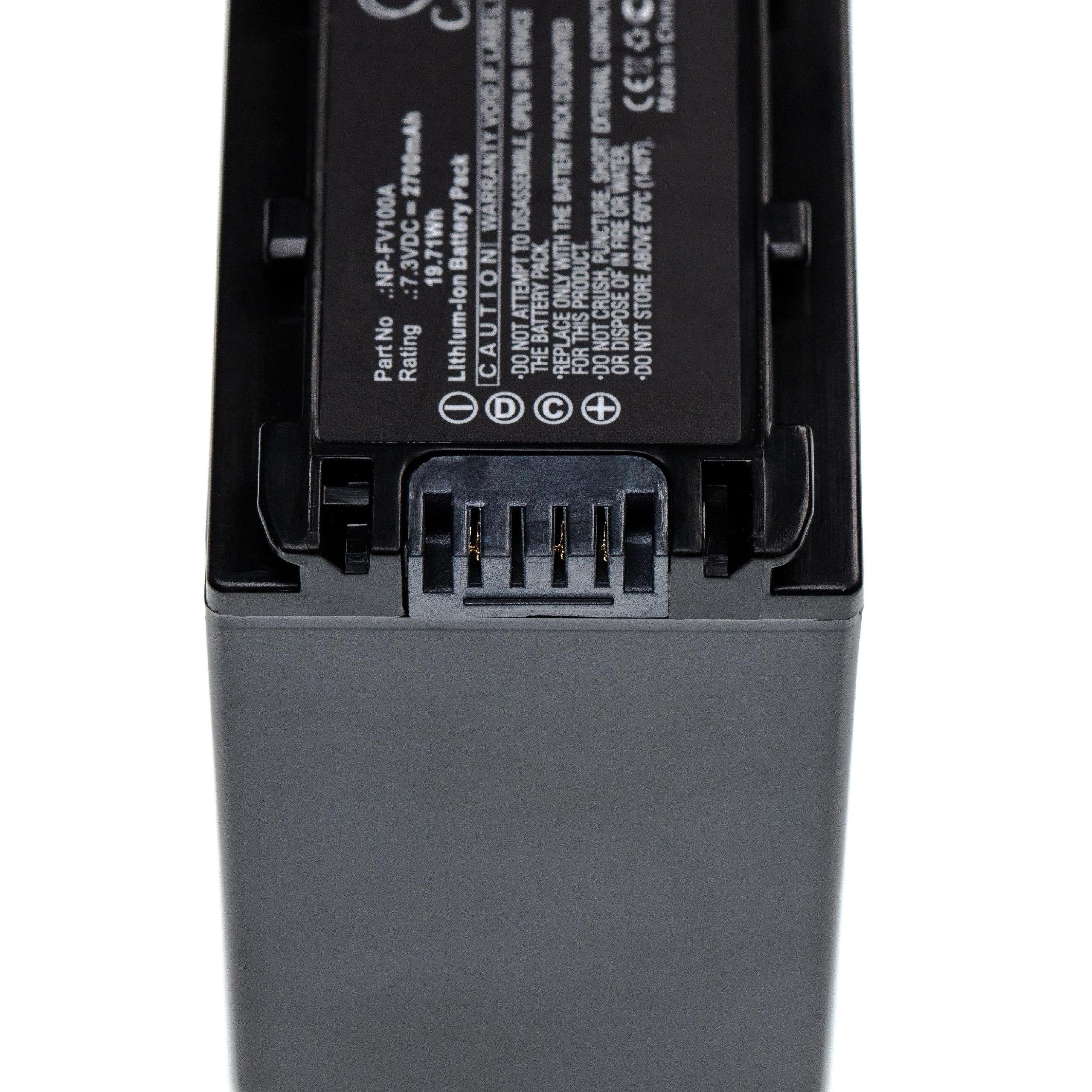 Li-Ion (7,3 V) für mAh für Kamera-Akku 2700 Sony Ersatz vhbw NP-FV100A
