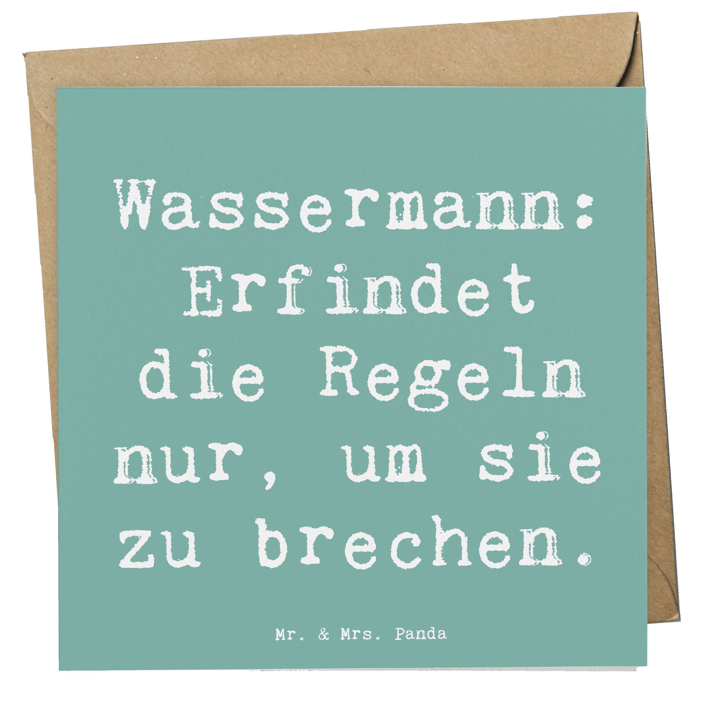 Grußkarte Wassermann Freigeist - Meeresbrise - Geschenk, Regelbruch, Handgefert