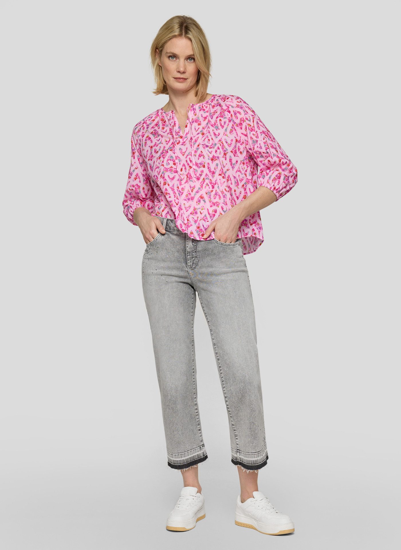 Rabe Langarmbluse - Bluse Damen - Baumwollbluse - Damen Bluse mit Herz Must günstig online kaufen