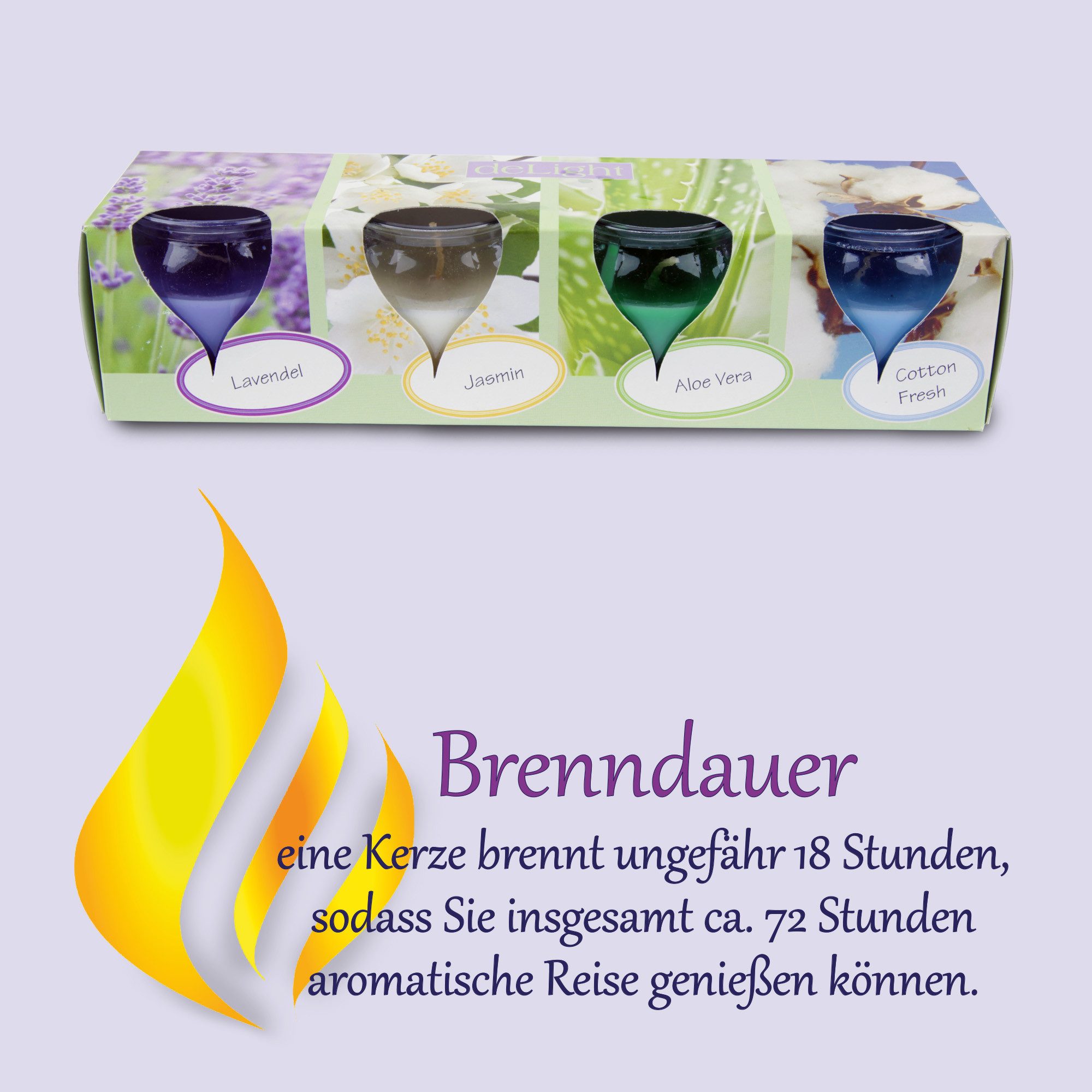 HS Candle Duftkerze Selection Duftmix im Glas (12-tlg), Floral Selection, Duftnote blumig, Ø6x6cm, 18h, für entspannte Momente – Bild 5 von 5