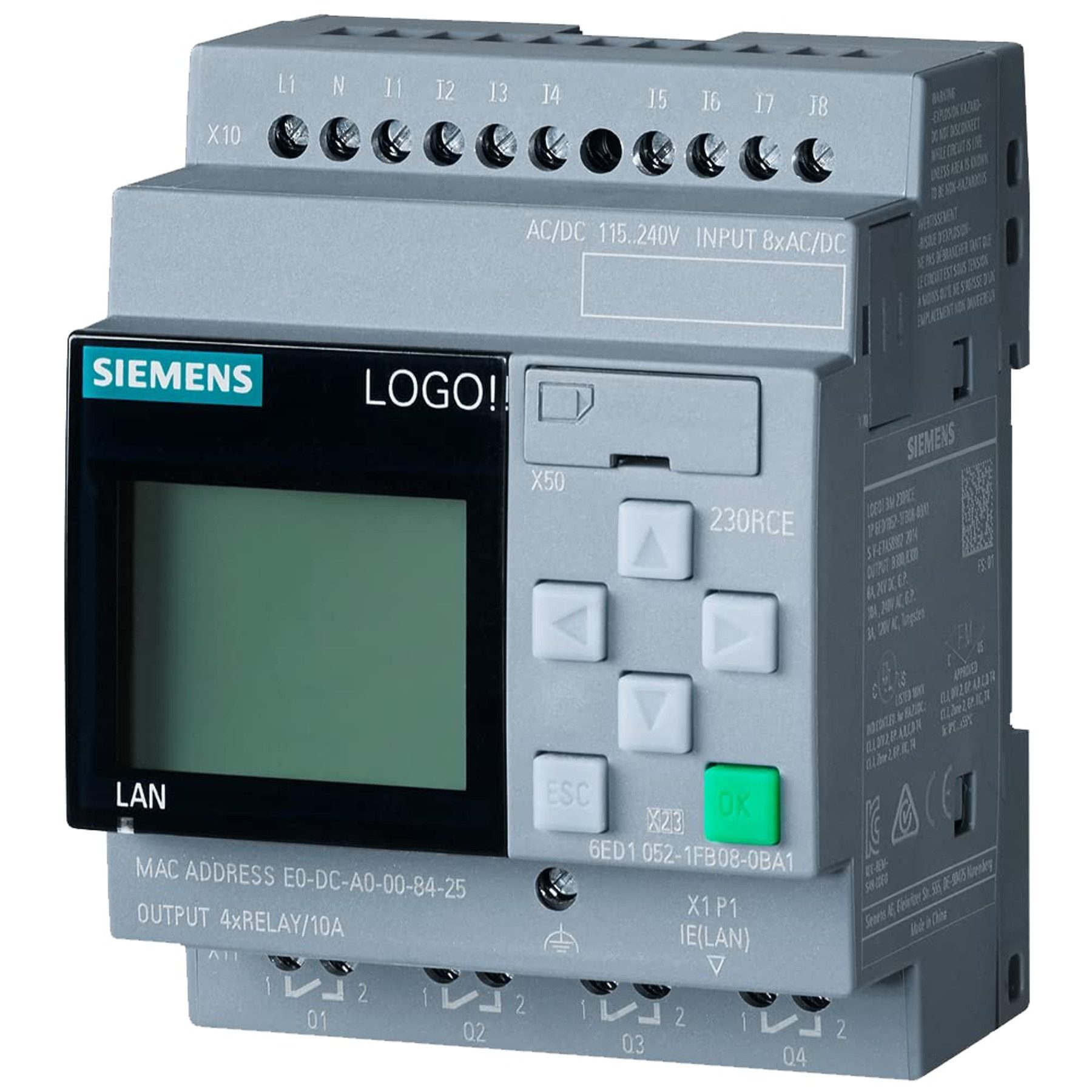 SIEMENS Relais-Modul SIEMENS SPS-Steuerungsmodul LOGO! 230 RCE, 6ED1052-1FB08-0BA2