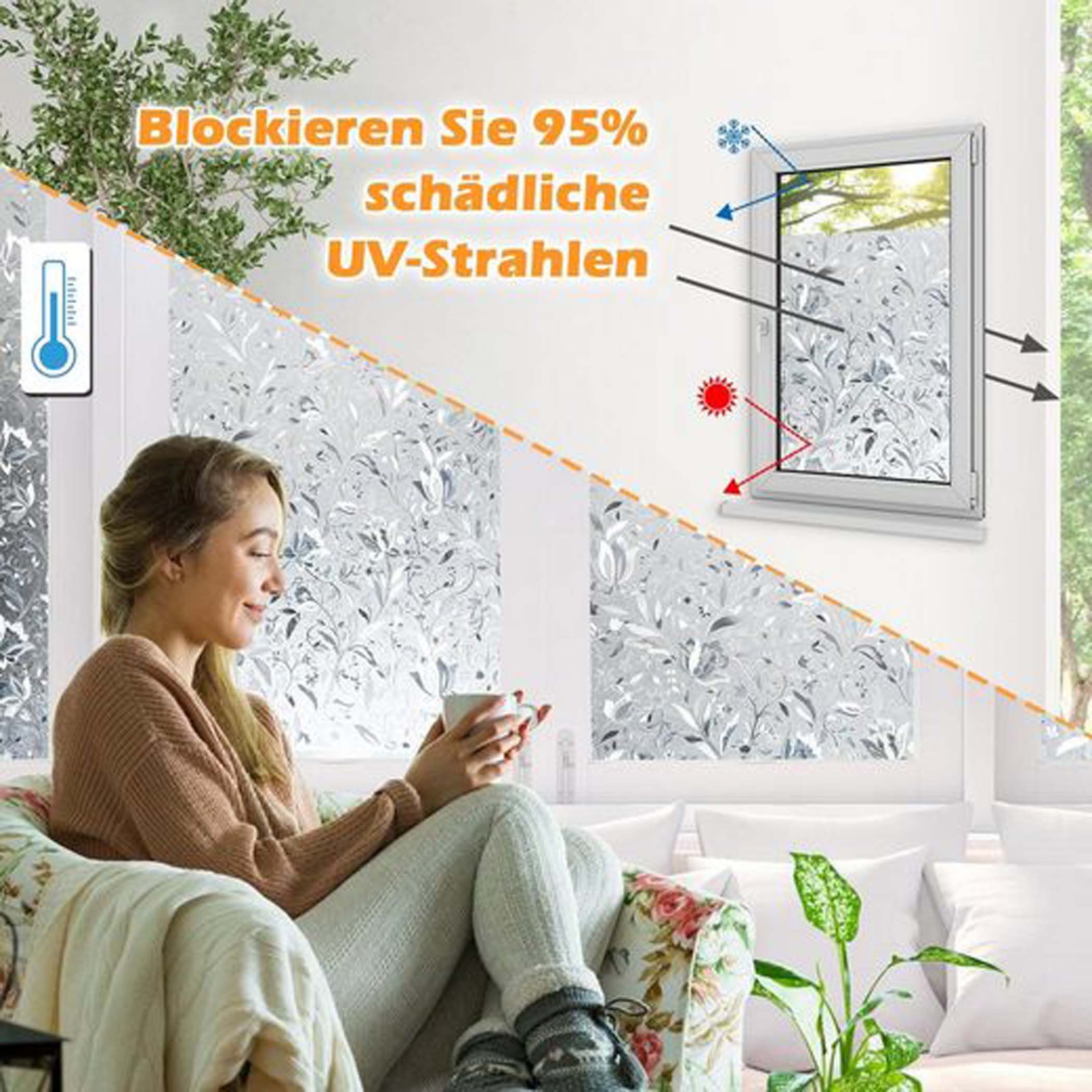 Coonoor Fensterfolie Fensterfolie Blickdicht Selbsthaftend, Sichtschutzfoli günstig online kaufen