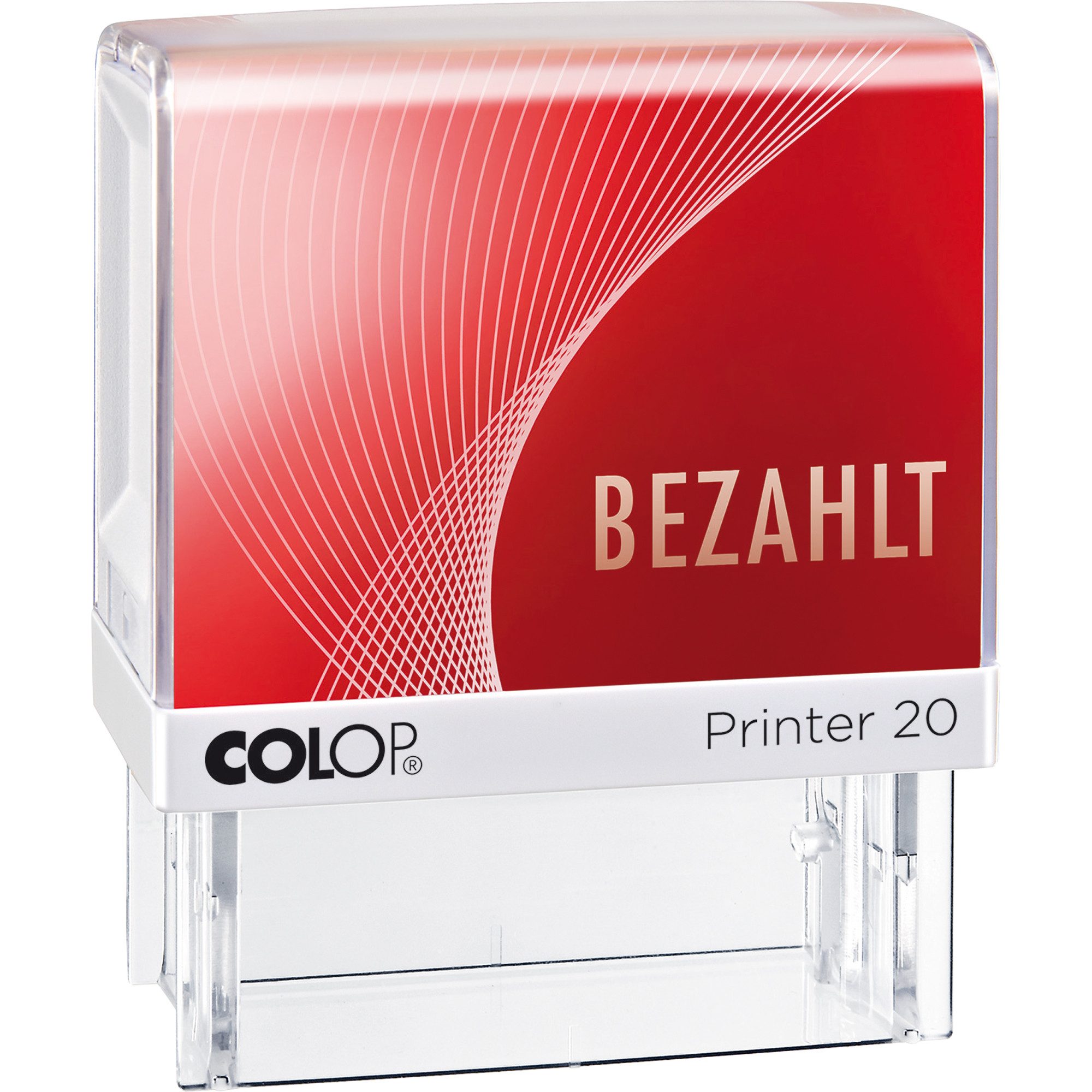 COLOP Stempel Textstempel Printer 20 BEZAHLT 100669 38mm Kunststoff rot