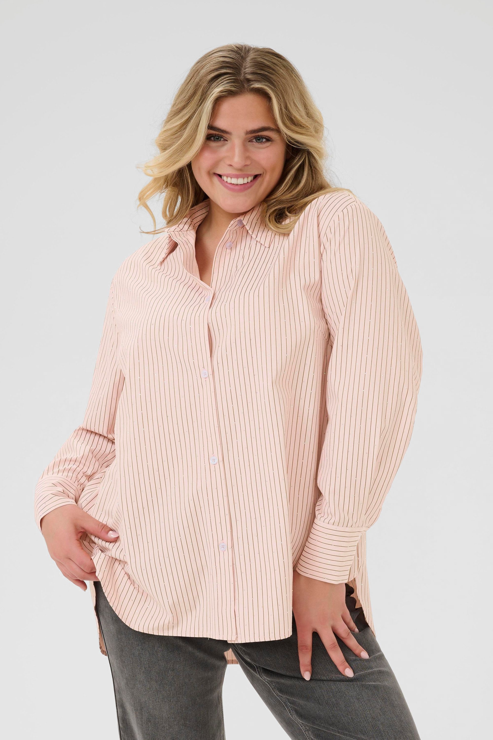 KAFFE Curve Langarmhemd Langarm - Hemd KCvicta Große Größen