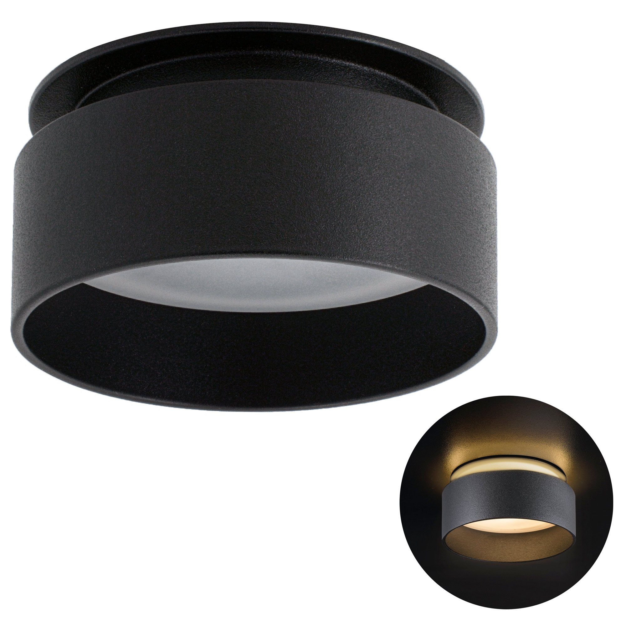 SSC-LUXon LED Einbaustrahler Sudara Einbauspot schwarz indirektes Licht LED Lampe 2W warmweiß, Warmweiß