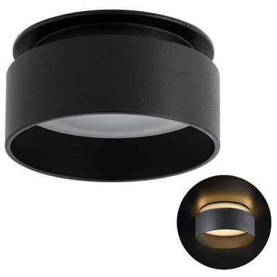 SSC-LUXon Aufbauleuchte Sudara Design Einbauspot schwarz indirektes Licht mit LED Modul, Warmweiß