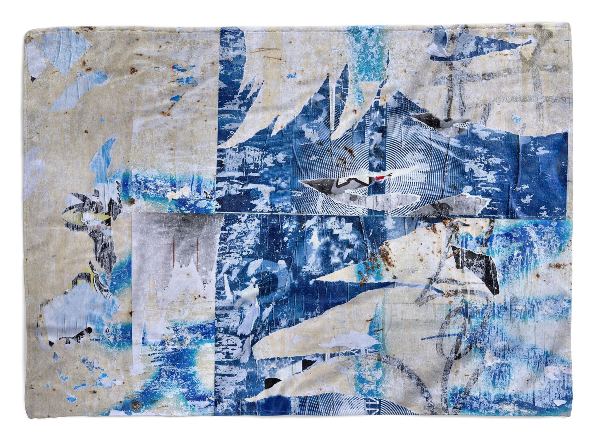 Struktur Blau Urban, Handtuch Saunatuch Baumwolle-Polyester-Mix Wand (1-St), Kuscheldecke mit Handtuch Strandhandtuch Art Sinus Handtücher Fotomotiv