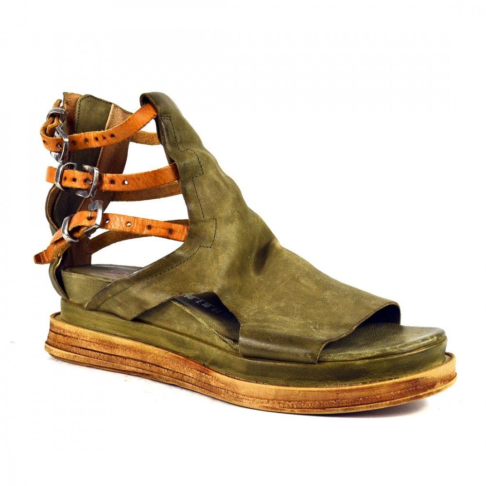 A.S.98 »LAGOS« Sandale Khaki, Damen Sandalette von A.S.98 aus vegetabil  gegerbtem Leder online kaufen | OTTO