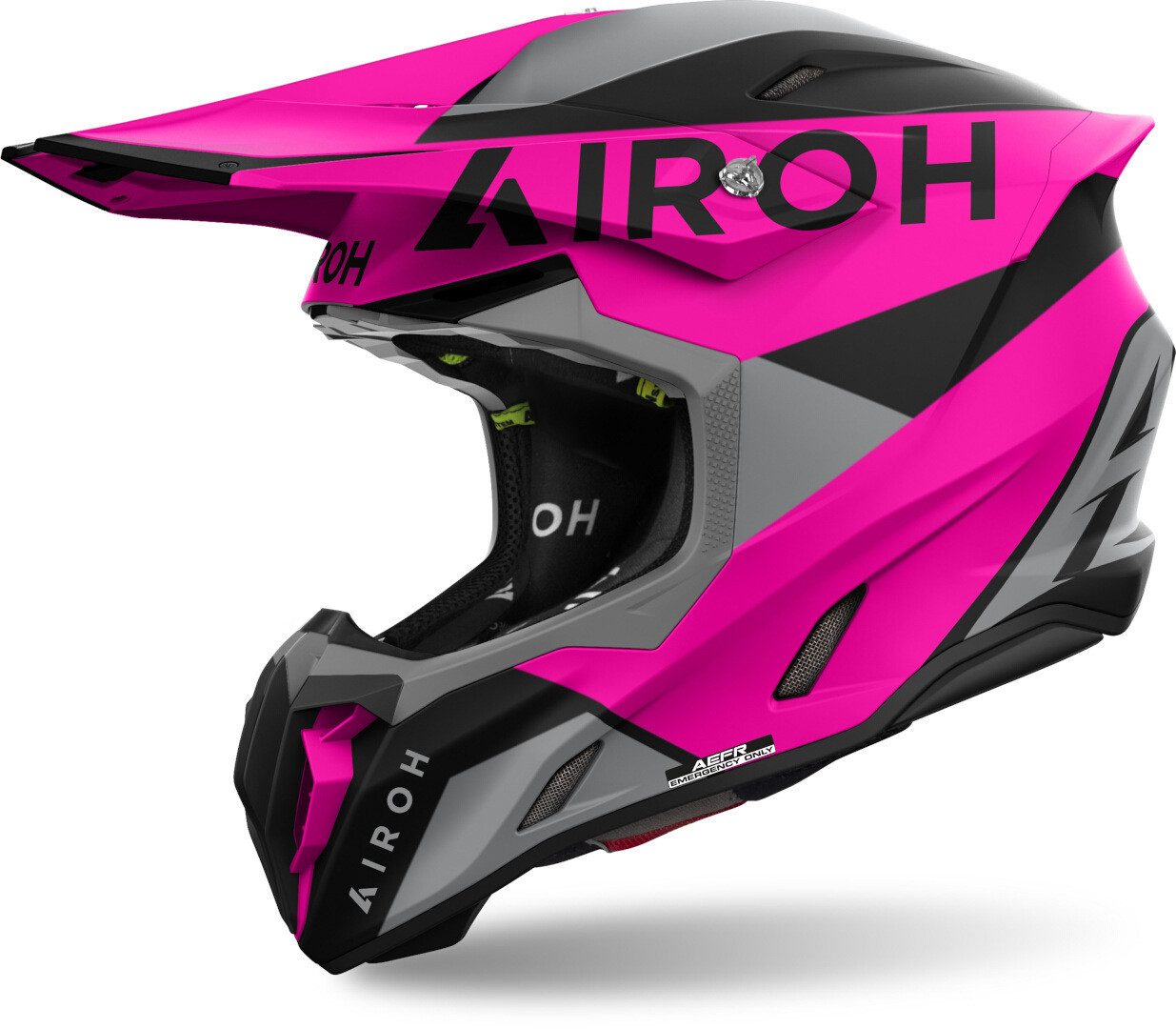Airoh Motocrosshelm Twist 3 King Motocross Helm, vorbereitet für Kommunikationssystem,Notfallsystem-Polsterung (EQ