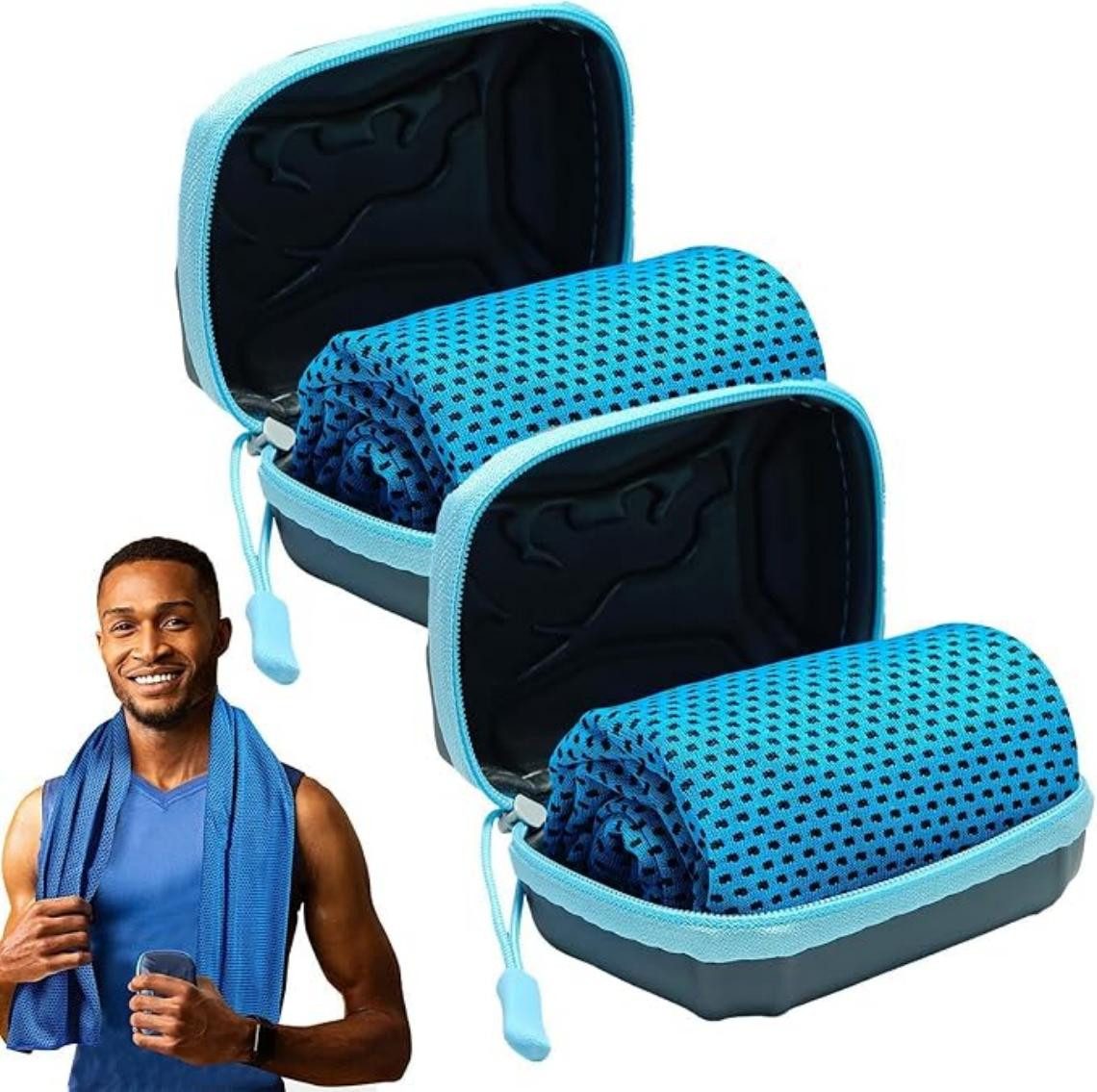 nsihing Sporthandtuch 2 Pack Kühltuch Mit Aufbewahrungsbox, 80x30cm Handtuch, (2-St)