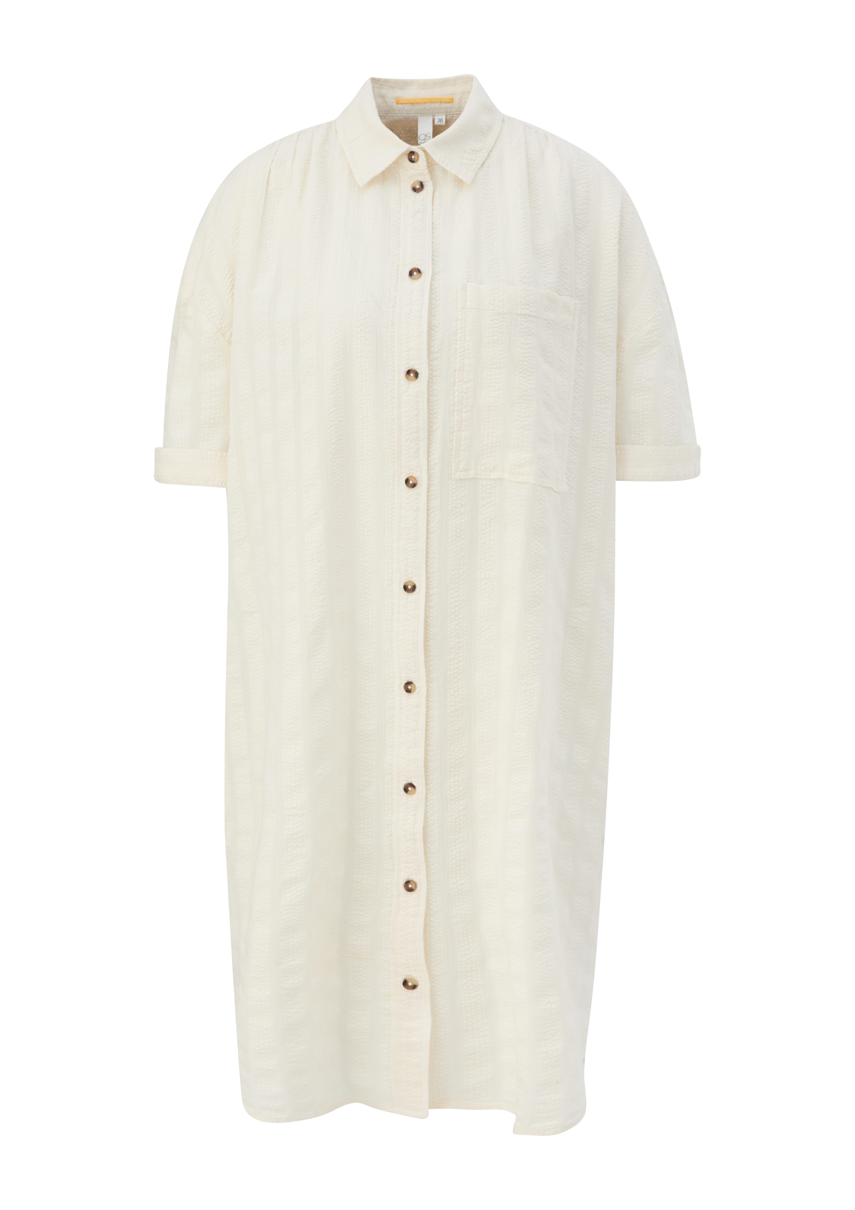QS Minikleid Blusenkleid helles aus Baumwolle sand