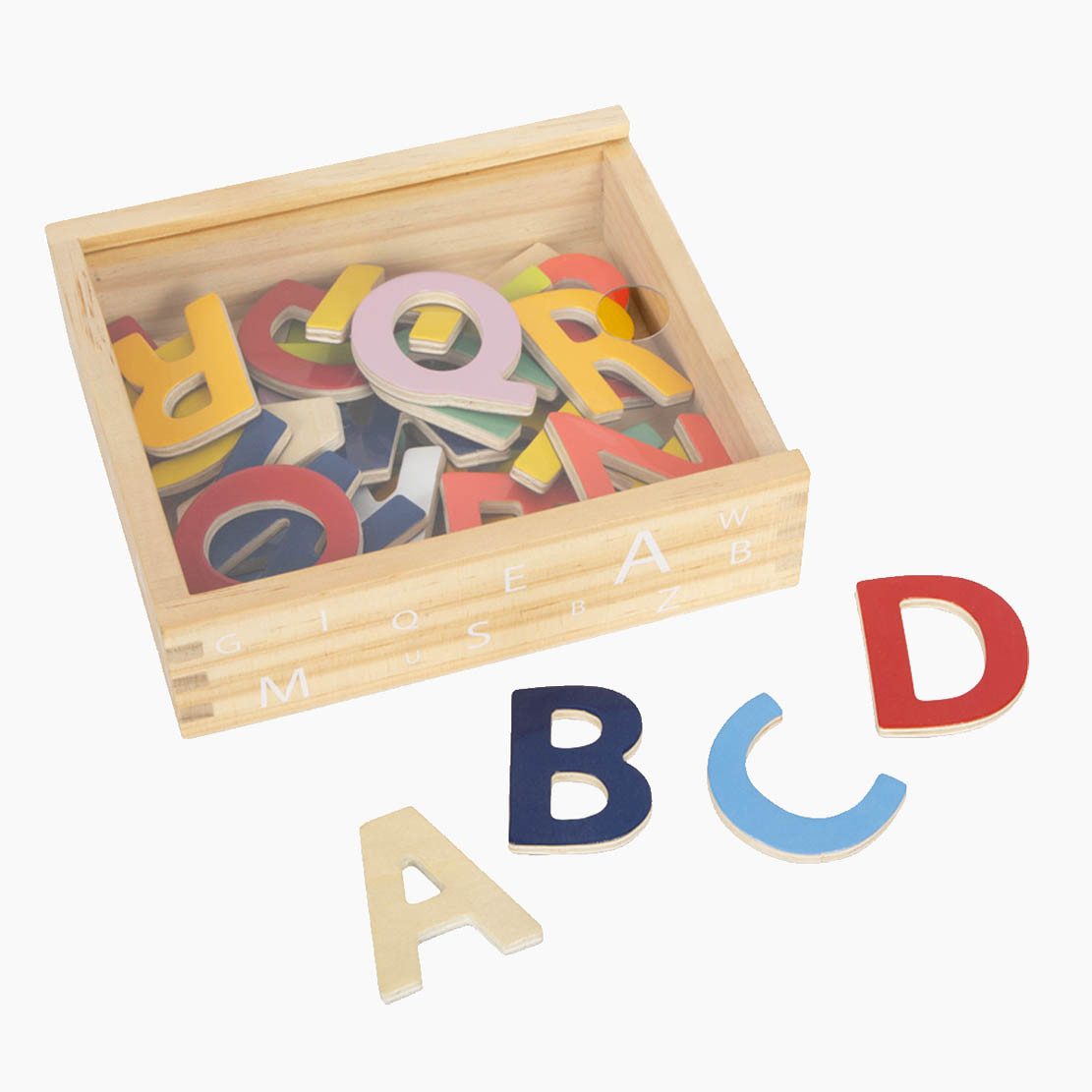 Small Foot Lernspielzeug Bunte Magnetbuchstaben Educate (packung, 37-St., magnetisch), leichter erkennen von Buchstaben und Wörtern
