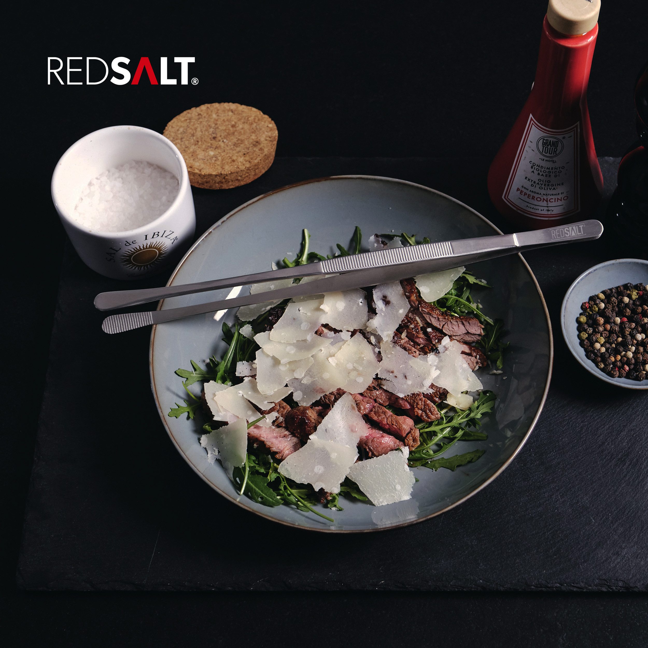 REDSALT® Kochpinzette Premium Küchenpinzette 30cm lang mit breiter Spitze spülmaschinenfest, Rostfreier Edelstahl in INOX 18/10 Qualität – Bild 4 von 5