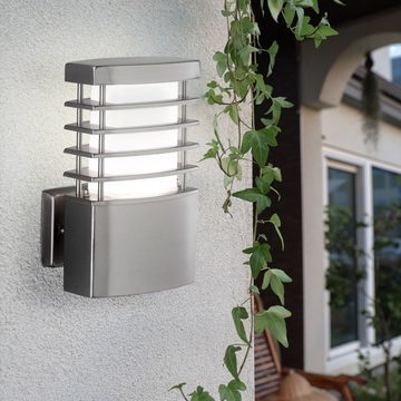 etc-shop Außen-Wandleuchte, Leuchtmittel inklusive, Warmweiß, Außenwandleuchte Edelstahl Wandlampe LED Fassaden