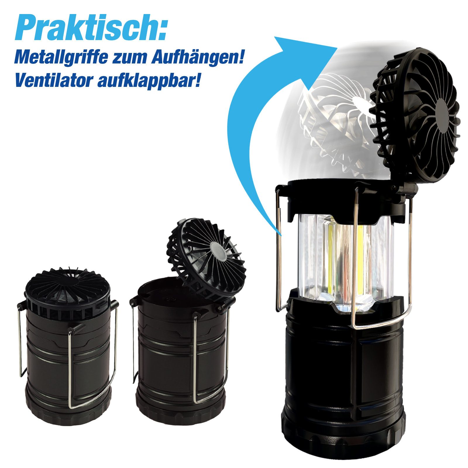 EAXUS LED Laterne CampLite Breeze, 2in1, COB LED, Pop-Up Design