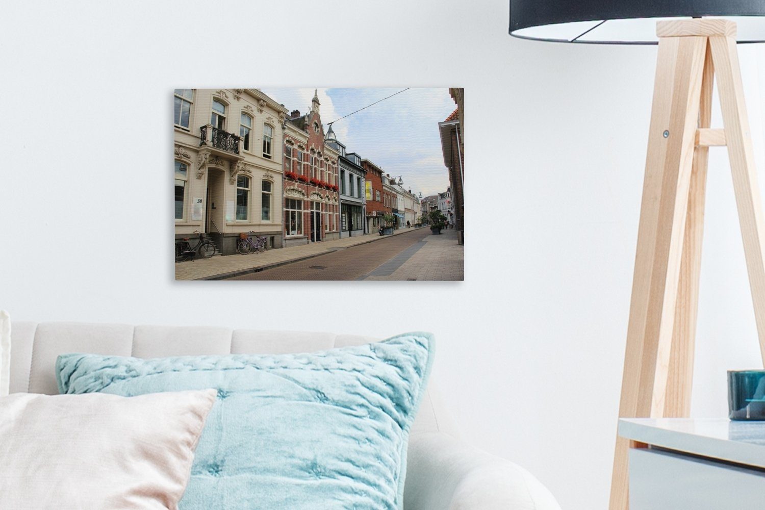 Straßen St), Leinwandbilder, niederländischen Wandbild (1 cm Wanddeko, 30x20 Tilburg, in Aufhängefertig, Leinwandbild OneMillionCanvasses® der Stadt
