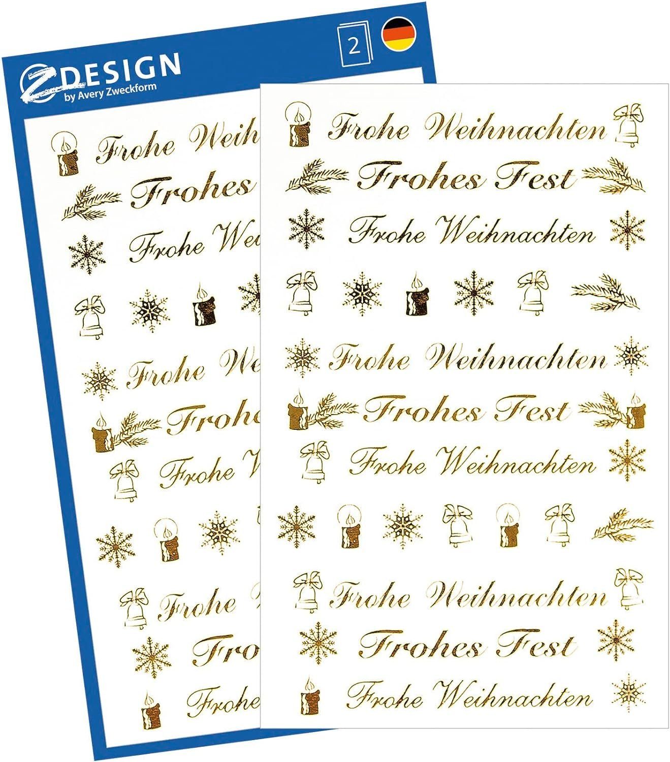 Avery Zweckform Наклейки AVERY Zweckform ZDesign Weihnachts-Sticker "Frohes Fest"