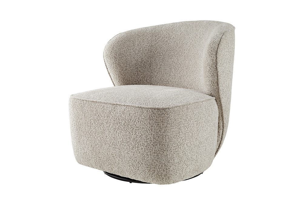 riess-ambiente Drehsessel GATSBY taupe - Bouclé, Tweed, 360° drehbar, Polsterung, Rundumbezug (Einzelartikel, 1-St), Stilvoller Sitz - ideal für Wohn- & Schlafzimmer, Lofts oder Lounges