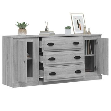 furnicato Sideboard Sideboards 3 Stk. Grau Sonoma Holzwerkstoff