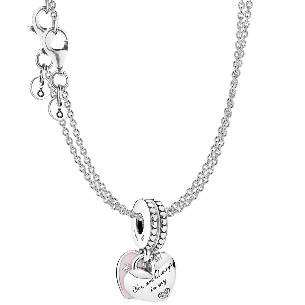 Pandora Herzkette 28504, für Damen-Kette Mutter & Tochter Herz Geschenkset Muttertag