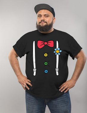 MoonWorks Print-Shirt Herren T-Shirt Fasching Karneval Clown Kostüm-Ersatz Verkleidung Last mit Print