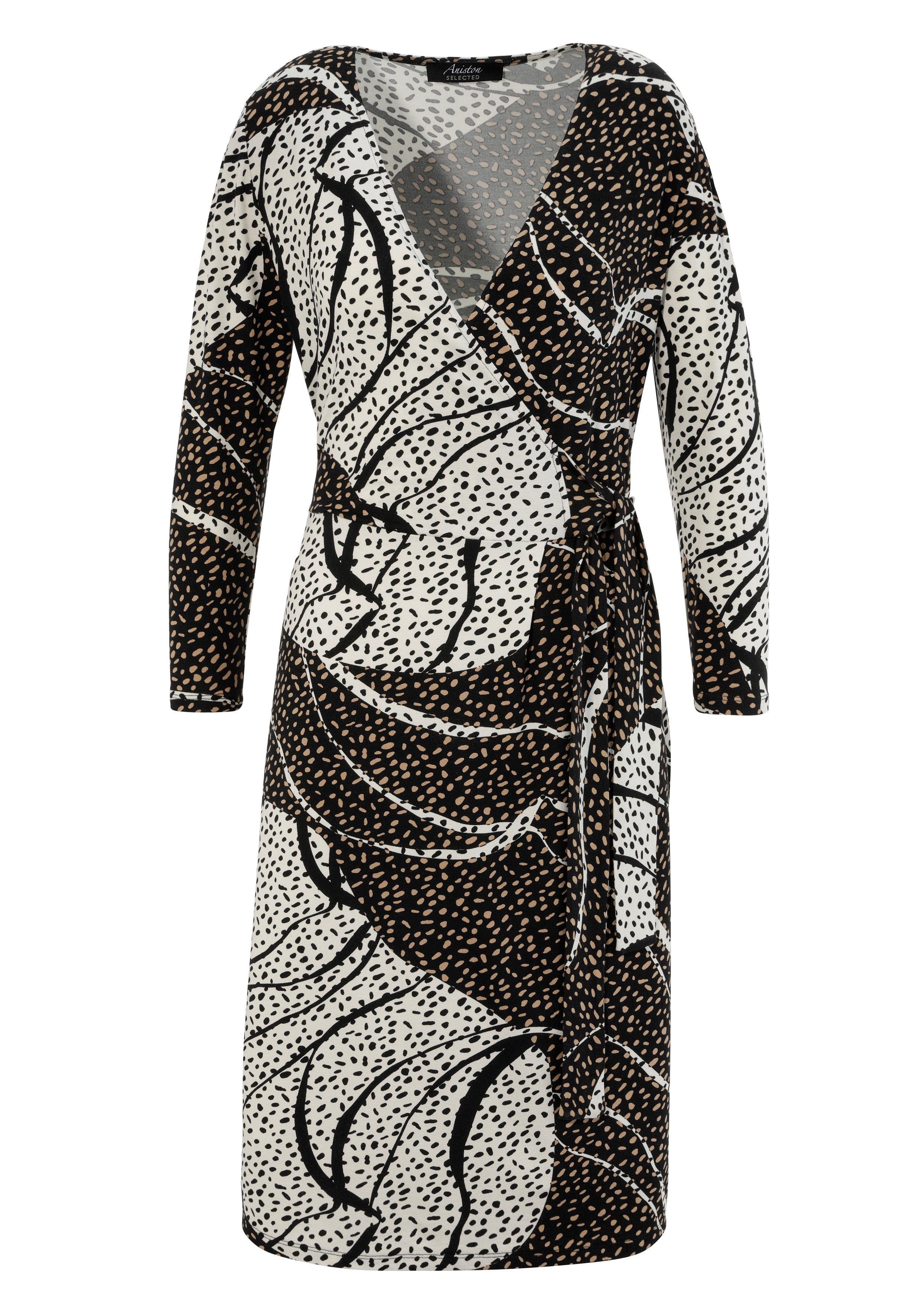 mit trendy Jerseykleid Aniston SELECTED Allover-Muster