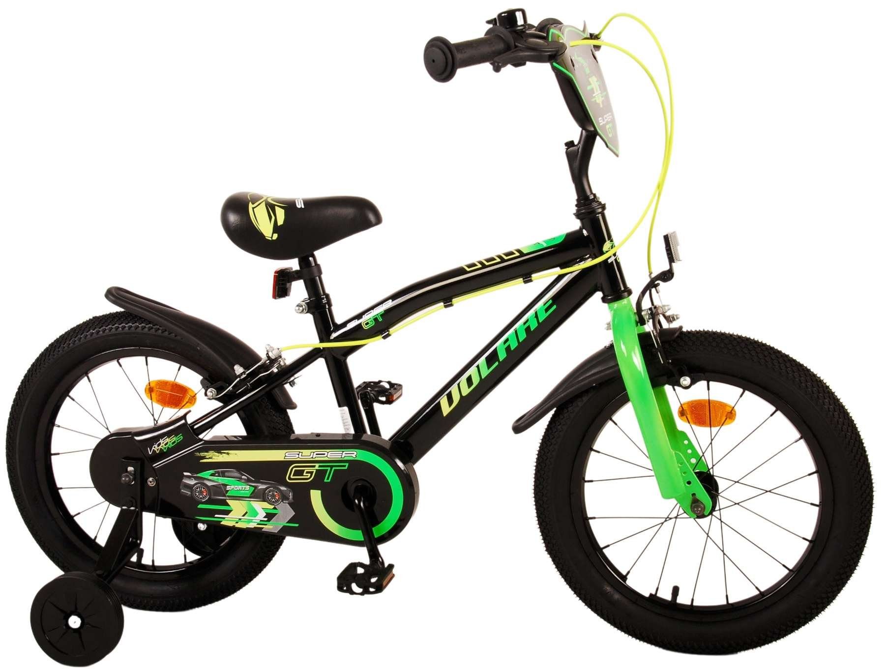 TPFSports Kinderfahrrad Volare Rutschfeste Gang, Fahrrad 1 16 Zoll Jungsfahrrad (Kinder - 2x mit Kinder Jugend Sicherheitsgriffe), 16 Fahrrad - Grün Zoll Fahrrad - GT Super Handbremse, - Jugend