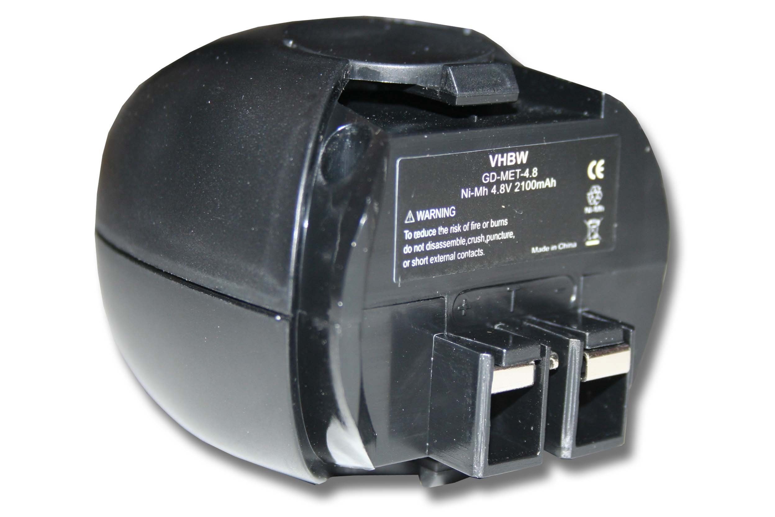 vhbw kompatibel mit Metabo Powermaxx Basic, Powermaxx 4.8 Akku NiMH 2100 mAh (4,8 V)