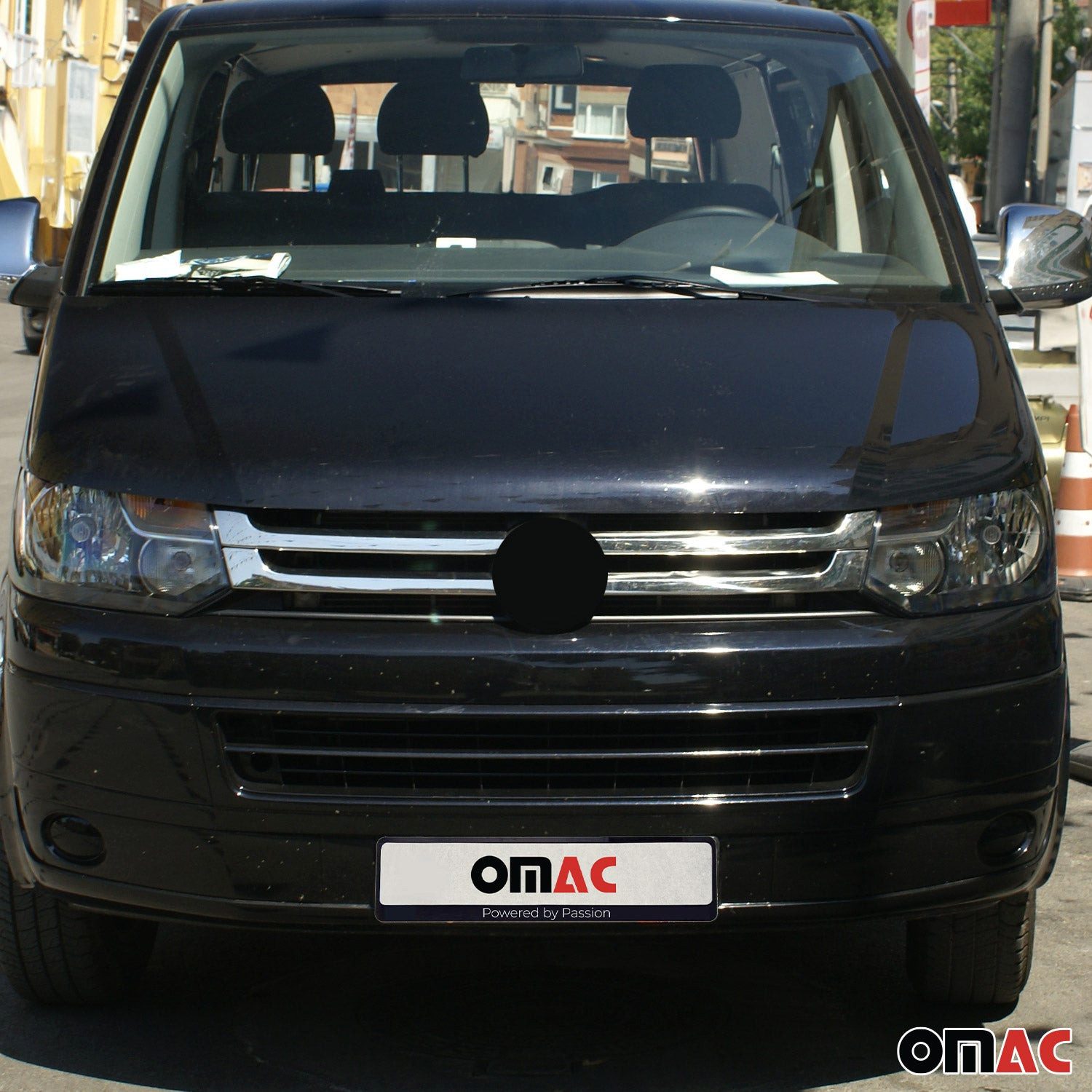 OMAC Zierleisten-Aufkleber Kühlergrill Grillleisten für VW Multivan T5 2009-2015 Edelstahl Satz, (4tlg)