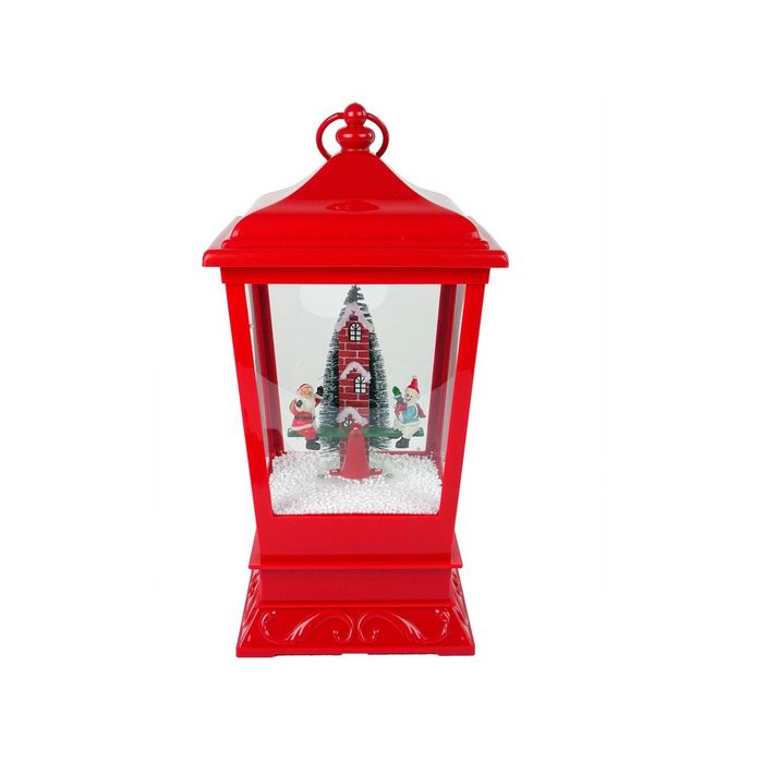 LEAN Toys LED Laterne LEAN Toys schneiende Weihnachtslaterne mit Licht Rot