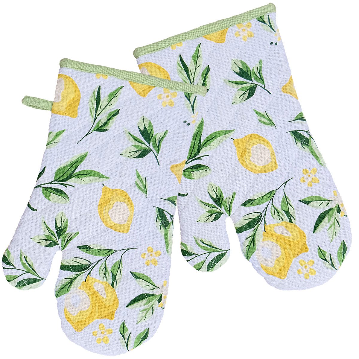matches21 HOME & HOBBY Topflappen Ofenhandschuhe DEBBIE weiß mit Zitronenmo günstig online kaufen