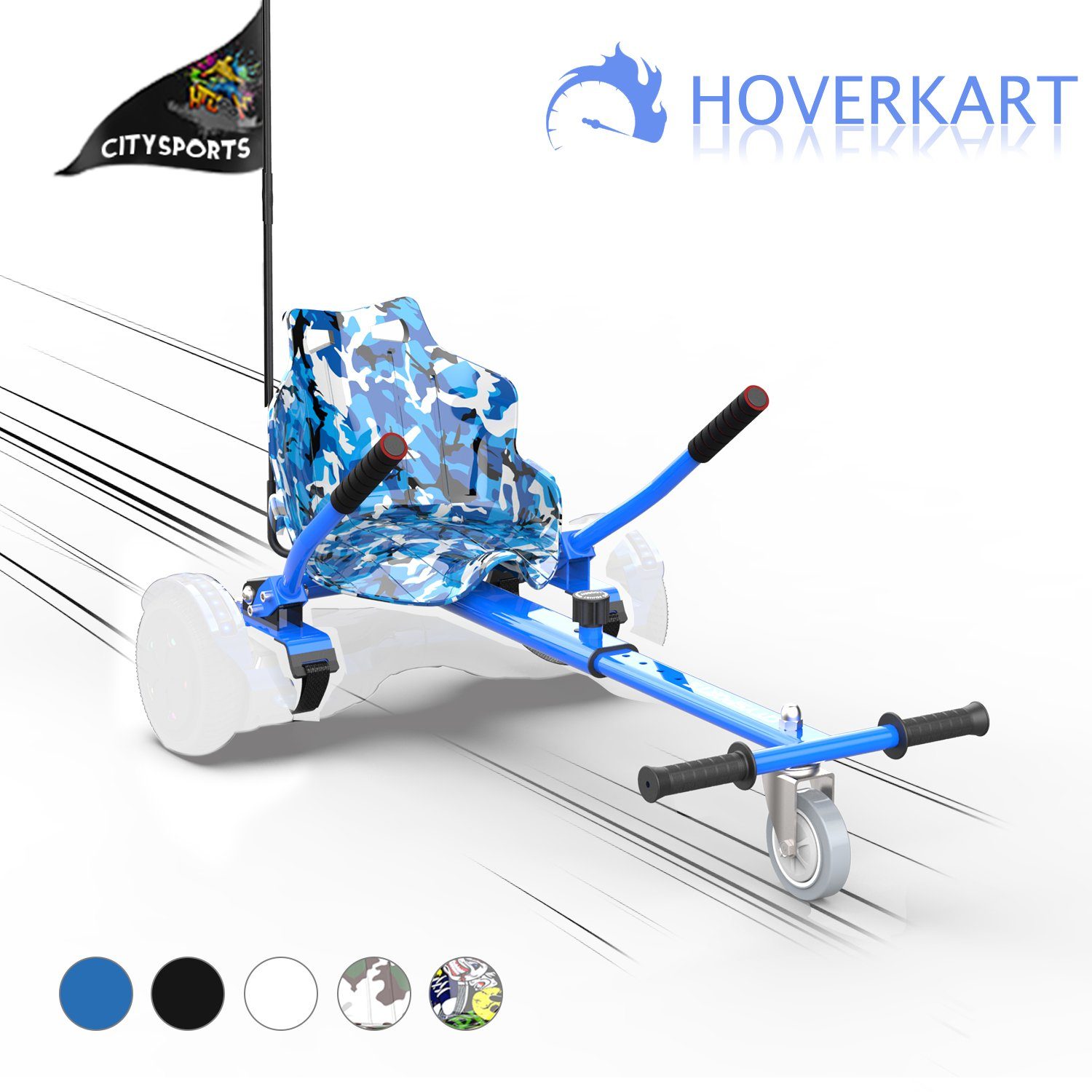 CITYSPORTS Balance Scooter Kart, Hoverkart, Sitz für 6,5 8 10 Hoverboard  Zubehör, Hippop