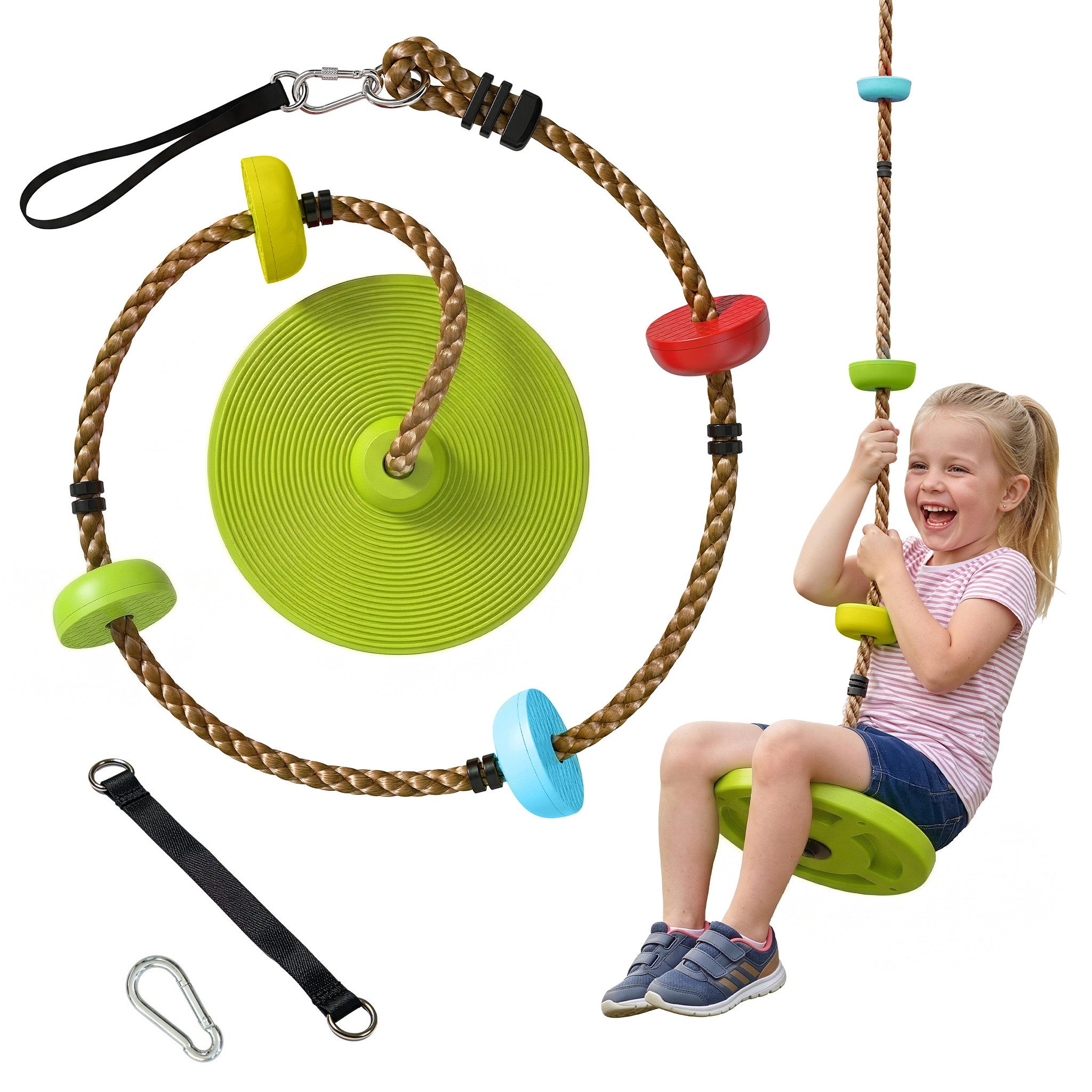 Slackline Ninja Line Kinder mit Schaukel, Plattformen